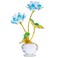 YWHL Blue Crystal Lotus Flower Figurine with Vase, Handmade Lotus Gifts Bouquet for Women on Birthday Christmas Mother's Day, Glass Lotus Flower Home Party Office Decor
