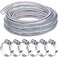 Frienda Heavy Duty Steel Wire Flexible Tubing with Fasteners PVC High Pressure Drain Hose Tube Pond Tubing Clear Wire Reinforced Hose for Pond Bilge Pump Hose Vacuum Suction Hose (10 Ft, 1-1/2Inch ID)