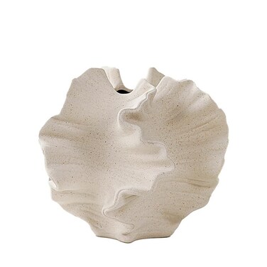 Modern Art Ceramic Coral Flower Vase Home and Office Decoration Sculpture Work Bohemian Decoration Coffee Table Office Bookshelf Living Room Decoration (White)