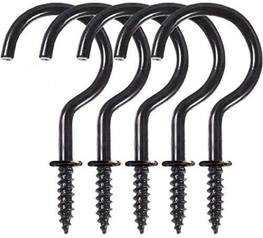 donjon VONVOFF Ceiling Hooks,1.73 Inches Black Wall Hooks for Hanging Plants,Kitchen Hooks,Drop Ceiling Hooks,Cup Hooks,Great for Indoor &amp; Outdoor Use(30 Packs)