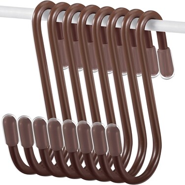 Hotop 36 Pieces S Hooks for Hanging Heavy Duty S Shaped Hook Rack Metal Non Slip Hanger for Christmas Tree Stocking Kitchen Pot Closet Wire Bathroom Bedroom Pan Bag Plant(2.4 Inch,Bronze)