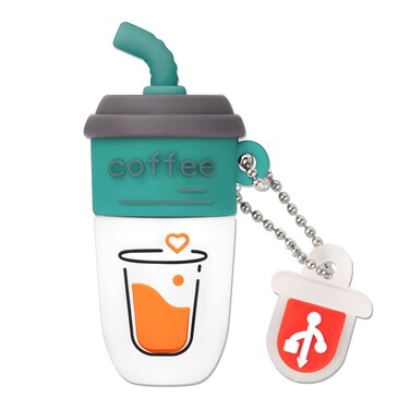 LEIZHAN Cute Coffee USB Flash Drive Computer Memory Stick USB Pendrive for Teachers, Students, Family and Friends (32GB, Green Coffee)