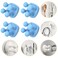 4 Pack Self Adhesive Hooks Holders,Silicone Decoration Hooks Stick to Wall Door,for Hanging Towel Key Clothes Plug Cable,Functional Utility Holders Wide Use for Hanging Bathroom (Blue)