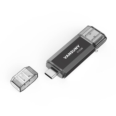 Vansuny 512GB Type C Flash Drive 2 in 1 OTG USB 3.0 + USB C Memory Stick with Keychain Dual Thumb Photo Stick Jump Drive for Android Smartphone, Computers