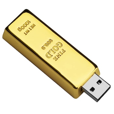 32GB USB Flash Drive Gold Bar-Shaped, BorlterClamp Novelty USB Drive Funny Thumb Drive Memory Stick for External Data Storage