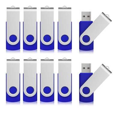 Aiibe 50Pcs 4GB Flash Drive Bulk USB Flash Drive 4GB 50 Pack USB 2.0 Thumb Drives Memory Stick USB Drive 4GB, Blue