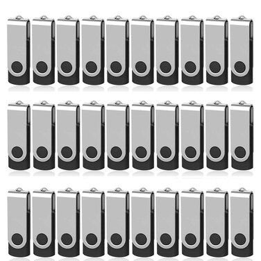 AreTop USB 2.0 Flash Drive 2GB, Pack of 100 Thumb Drives Bulk Memory Sticks, Portable Keychain Jump Drive Multipack for Data Storage (2GB,black-100pack)