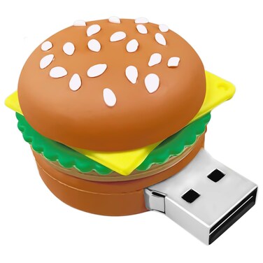 32GB USB Flash Drive Hamburger-Shaped, BorlterClamp Novelty USB Drive Thumb Drive Memory Stick for External Data Storage