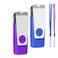 4GB USB Flash Drive 2PCS EASTBULL USB 2.0 Thumb Drive Swivel USB Stick Memory Stick Metal Pen Drive (Blue &amp; Purple)