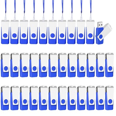 EASTBULL 100 Pack of Flash Drives 16GB, Bulk USB 2.0 Flash Drives Pack USB Drives Bulk Thumb Drives in Bulk with 100 Lanyards and Labels (16 GB)