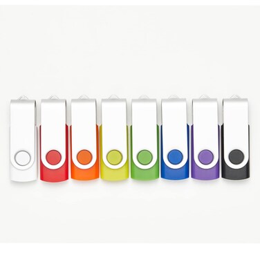 20 Pack 8GB USB Flash Drives in 5 Random Colors USB 2.0 Wholesale Lot Bulk Memory Sticks (20 Pack, 8GB)