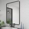 CHARMOR 24X36 Inch Black Framed Mirror for Wall, Matte Black Bathroom Rectangle Mirror, Rounded Corner, Anti-Rust (Horizontal/Vertical)