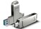 MOSDART 128GB USB3.1 Fast Speed C and A Dual Flash Drive, exFAT Memory Stick with Keychain Loop, for iPhone 15 and 16, Android Phone, iPad, MacBook, Silver(Pack of 2)