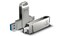 MOSDART 64GB USB3.1 Fast Speed C and A Dual Flash Drive, exFAT Memory Stick with Keychain Loop, for iPhone 15 and 16, Android Phone, iPad, MacBook, Silver(Pack of 2)