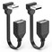JUXINICE 2PCS 90 Degree USB2.0 Extension Cable Flat Right Angle Male to Female USB Cable, Soft 4 Inch-10CM UP Angle + Down Angle on Each, for Car Carplay