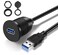 GOBGOD Single Port USB 3.0 Car Flush Mount Cable, USB Dash Mount Adapter Male to Female for Car Truck Boat Motorcycle Dashboard Panel 1ft