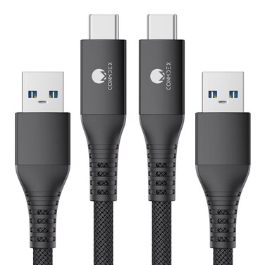 CONMDEX Android Auto USB Cable [3ft, 2-Pack] 10Gbps USB to USB C Data Transfer Cable, USB 3.1 Gen 2 Type C Charger Fast Charging Car Carplay Cable for iPhone 16/15 Pro Max Plus Galaxy S24 S23, Black