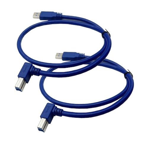 Seadream USB 3.0 Printer Cable 90 Degree Angle,2Pack USB 3.0 Type A Male to Type B Male Plug 90 Degree High Speed Printer Cable Cord for Printer,Monitor,External Hard Drivers,Scanner (2Pack 2FT)
