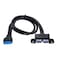 chenyang USB 3.0 Front Panel Header 19/20Pin 1 Male to 2 USB 3.0 Female Panel Port Extension Cable 1.64ft with Panel Mount Screw
