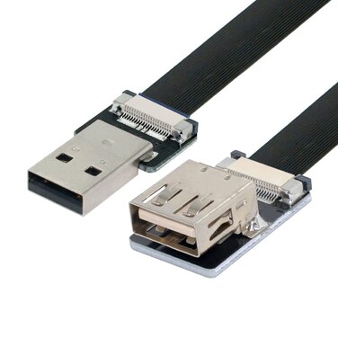 chenyang USB 2.0 Flat Cable USB 2.0 Male to Female Data Transfer Charging Ribbon Flex Extension Cable Adapter 0.5M