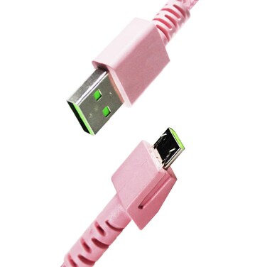 Aiivioll Wireless Mouse USB Charging Cable 1.8M Suitable for Razer Viper Ultimate, Basilisk Snake Ultimate, Viper V2 Professional, with Nylon Braided Cable, Durable and Fast Charging (Pink)