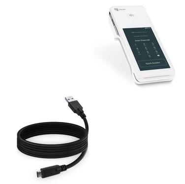 BoxWave Cable Compatible with Clover Flex (Cable DirectSync - USB 3.0 A to USB 3.1 Type C, USB C Charge and Sync Cable for Clover Flex - 6ft - Black