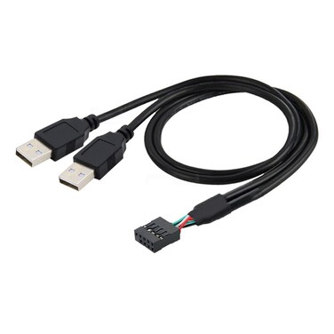chenyang USB 2.0 Front Panel Header 9/10Pin 1 Male to 2 USB 2.0 Male Y Splitter Data Power Extension Cable Adapter 0.5M