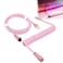 UCINNOVATE Coiled Keyboard Cable, Pro Custom Coiled USB C Cable for Gaming Keyboard, Double-Sleeved Mechanical Keyboard Cable with Detachable Metal Aviator, 1.8M USB-C to USB-A (Pink)