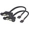 HCFeng 2 Ports USB 2.0 to Dupont 9Pin Multiplier Splitter Adapter Cable USB 2.0A Dual Ports Female Screw Panel Mount to Motherboard 9pin Female Header Cable Black [30CM/1FT/2Pack]