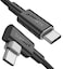 SUNGUY USB-C to USB-C Cable, 2-Pack 1.5FT Right Angle 60W PD USB C Charger Cable for iPhone 15/15 Plus/15 Pro/15 Pro Max, Galaxy S23/S22/S21/Z Fold 3/Note 20, MacBook Air/Pro, iPad Pro 2020