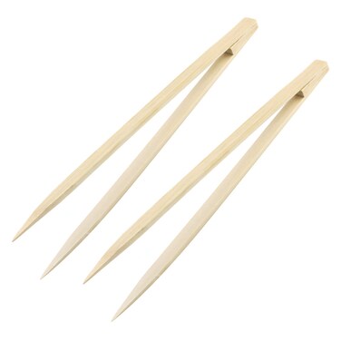 2 PCS Bamboo Tweezer, Chinflly 10 Inch Anti Static Forceps Bamboo Clamp for Art, Craft, Gold Leaf Sheet, Flake, Foil