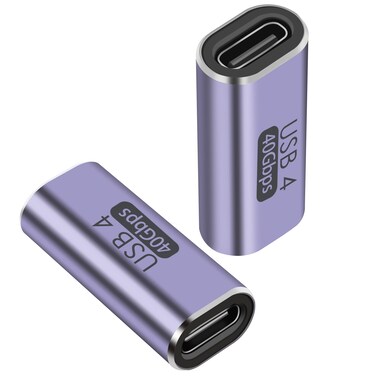 QIANRENON USB C Female-to-Female Coupler USB4.0 Type C Connector 40Gbps 100W Data Transfer Type C OTG for Laptop Tablet Phone, 2 Pieces(Pass-Through Female)