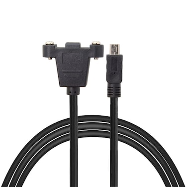 NFHK Panel Mount Type Mini USB2.0 5Pin Male to Female Extension Adapter Cable with Screws 50cm
