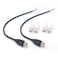 ELNONE 18AWG 2PCS USB 2 Wire Pigtail Cable,0.3M/1FT USB 2.0 Male Plug 2 Pin Bare Wire Extension Cable 5V 7A DIY Connector Replacement Pigtail Wire Cable with 2-Position Spring Wire Connector