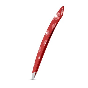 MR.GREEN Curve Handle Eyebrows Tweezers Professional Fine Hairs Removal Puller Makeup Tools Stainless Steel Beauty Clips Removal (Red)