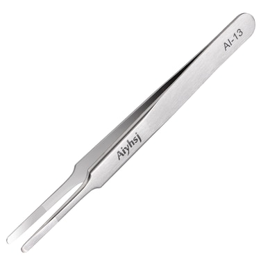 Precision Tweezer, Upgraded Professional Flat Tip Round Tweezer, High-end Stainless Steel Tweezer for Craft, Electronics, Laboratory Work, Also Great Precision for Hair and Ingrown Hair Removal