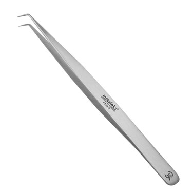 Professional Tweezers for Eyelash Extension Hand Crafted Japanese Stainless Steel Matt Finish (14cm 90&Acirc;&deg; Angular Tip)