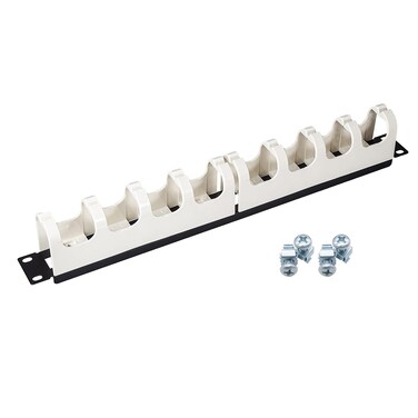 1U 19" Cable Manager Horizontal Rack Mount 12 Slot Metal Finger Duct Wire Organizer with Cover and Mounting Screws for Server Rack