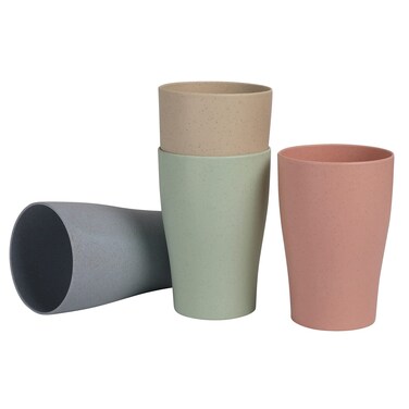 WANBY Plastic Glasses 4 Colors Tumblers Drinking Glass Dishwasher Safe Water Cups for Water Juice Cocktail Portable Camping (275ml 4Pcs)