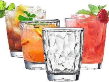 Plastic Tumblers, 10 Ounce Unbreakable Tumblers Cocktail Glasses, Reusable Water Cups Acrylic Drinking Glasses, Portable Drinkware Water Tumblers for Juice, Beer, Milk Picnic Party Camping, 4 Pack