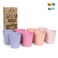 Grow Forward Premium Kids Plastic Cups - Set of 8 Unbreakable BPA Free Reusable Wheat Straw 13 oz Drinking Glasses for Water, Smoothie - Dishwasher Safe Small Tumblers for Kitchen - Floral