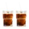 Kurotel 13oz Glass Tumblers with Lids and Straws, Reusable Iced Coffee Tumbler, Tea, Smoothie, and Water Cup, Glass Cups for Travel 2 Pack