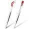 Gjinxi 2PCs Tweezers with Rubber Tips, PVC Rubber Coated Tweezer Set, Rubber Long Bent Tip Tweezer and Straight Flat Tip Tweezer for Crafts Stamp Coins Jewelry Hobby Industrial Tweezers Tools