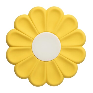 Daisy Trivet for Hot Pots and Dishes, 6.7 Inch Round Flexible Silicone Pot Holders Hot Pads, Anti-Slip Coaster, Heat Resistant Mat Multi-Use Creative Placemat, Hot Pads for Kitchen (Yellow)