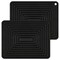 SPUVGVC Silicone Trivets for Hot Pots and Pans-Trivets for Hot Dishes-Heat Resistant Mat for Countertops, Kitchen Small Dish Drying Mat, Silicone Pot Holders-Hot Pads for Kitchen Set 2 Black