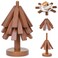 Tree Coasters Set of 3 - Wooden Trivets for Hot Dishes, Trivet Tree for Hot Pads, Trivet Mats Foldable Heat Resistant Pads Multifunctional Ornaments for Teapot Pans Kitchen Table (Walnut)