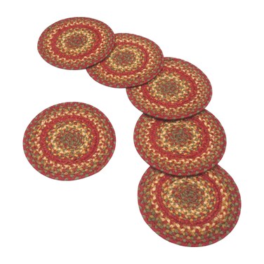 Cider Barn Pot Holders Trivets 6 Piece Jute Trivet Mat for Hot Pots and Pans, Potholders for Hot Dishes, Hot Pads, Hot Mats, Spoon Rest for Cooking and Baking by Diameter 8 Inches (Multi Color)
