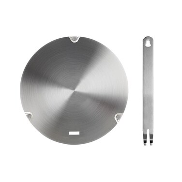 10.2inch Stainless Steel Plate,Grourarty Heat Induction Adapter Plate with Detachable Handle,Heat Diffuser Cooking Induction Adapter,Heat Diffuser induction plate Disk for Milk Coffee Cookware