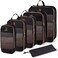 Expandable Compression Packing Cubes for Suitcases,6 Set Lightweight Compressible Travel Packing Organizer for Carry on Suitcase,Organizer Bags Set as Travel Essentials for Women Black