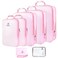 PFEYRPK 7 Set Compression Packing Cubes for Travel,Expandable Packing Organizer with Clear Toiletries and Backpack Bag for Suitcase,Lightweight Travel Bags for Vacation,Camping, business.